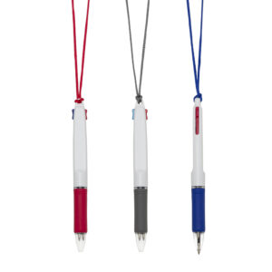 Caneta Plástica 2 Cores c/ Cordão - Ref: ER2042
